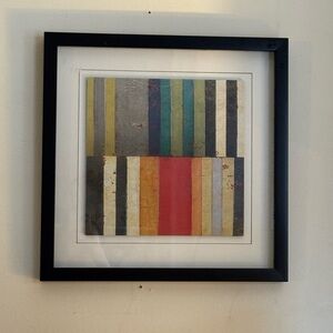 Abstract Striped Wall Art in Black Frame